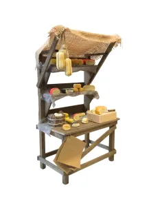 Bancarella con formaggi per statue da 25-30 cm