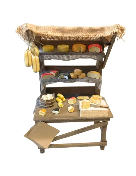 Bancarella con formaggi per statue da 25-30 cm