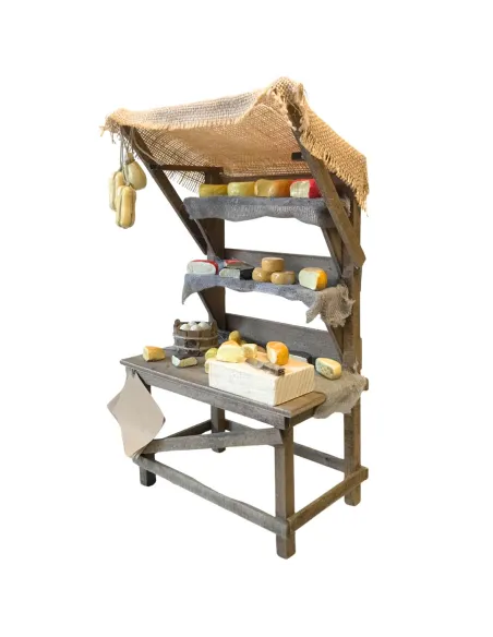 Bancarella con formaggi per statue da 25-30 cm