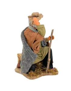 Animated Terracotta Kneeling Man with Hat - 25 cm 2