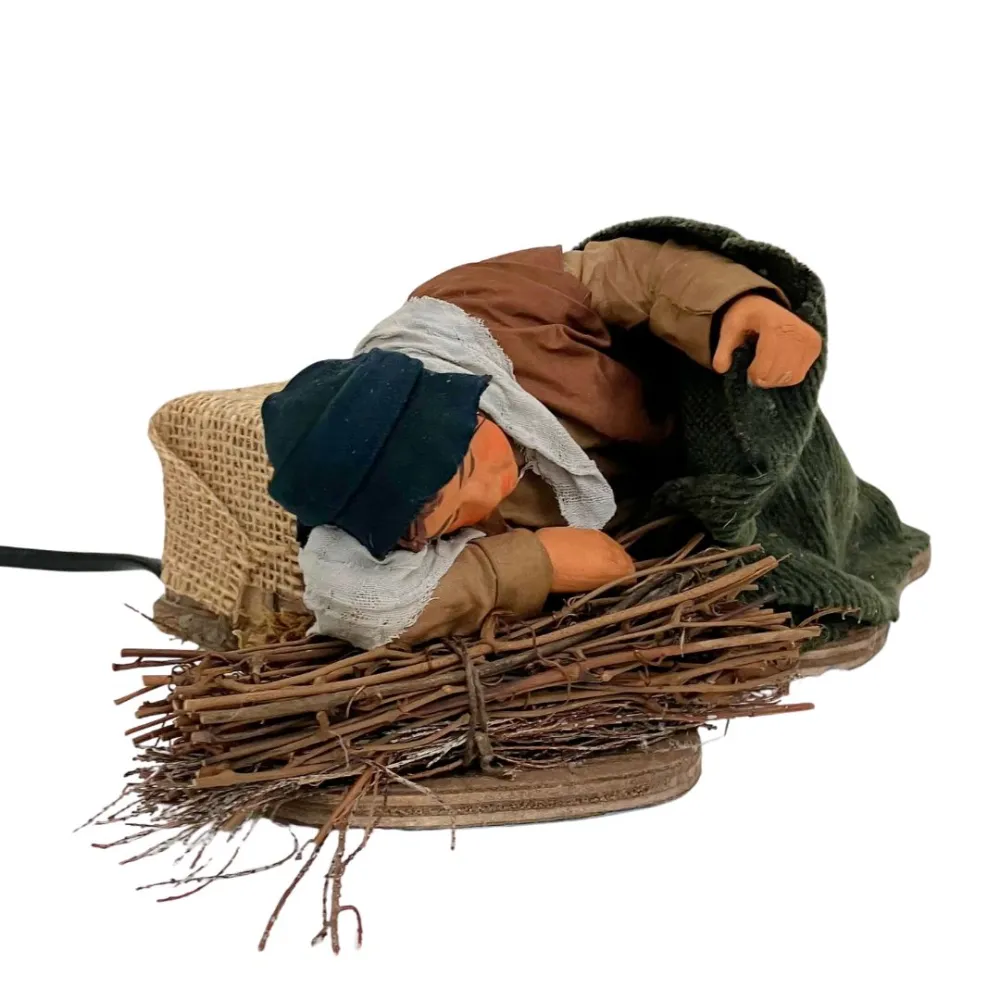 Animated Terracotta Sleeping Man - 25 cm
