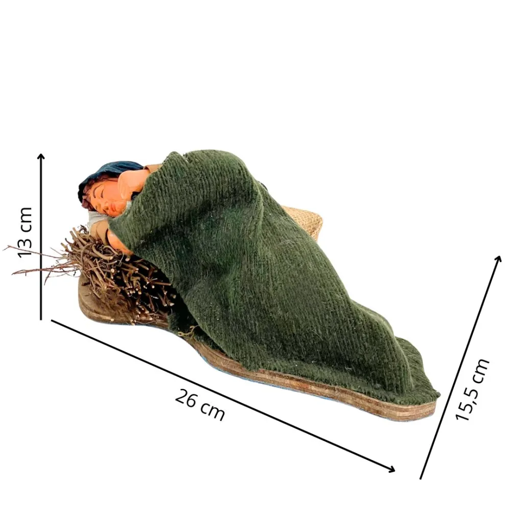 Animated Terracotta Sleeping Man - 25 cm