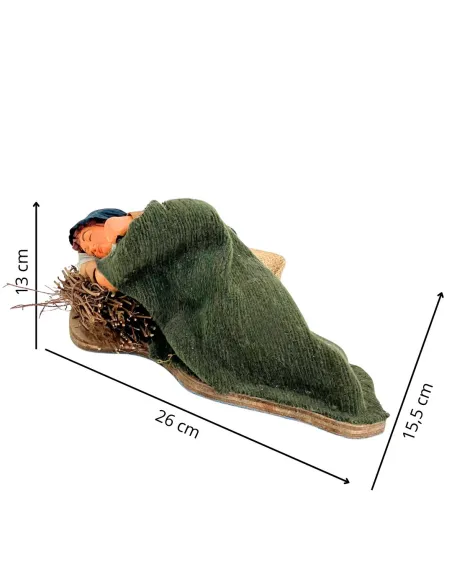 Animated Terracotta Sleeping Man - 25 cm