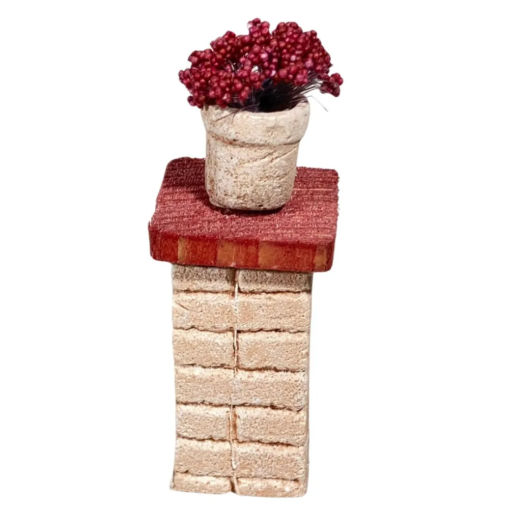 Set of Two Plaster Flower Columns for 12 cm Nativity Figures