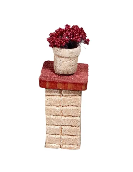 Set 2 colonne con fiori in gesso per statue da 12 cm