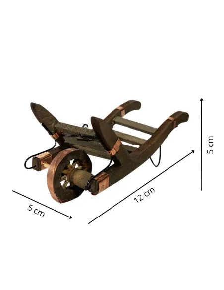 Carriola in legno per statue da 10-12 cm