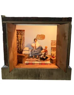 Animated Child on Rocking Horse Changing Scene - 30 cm