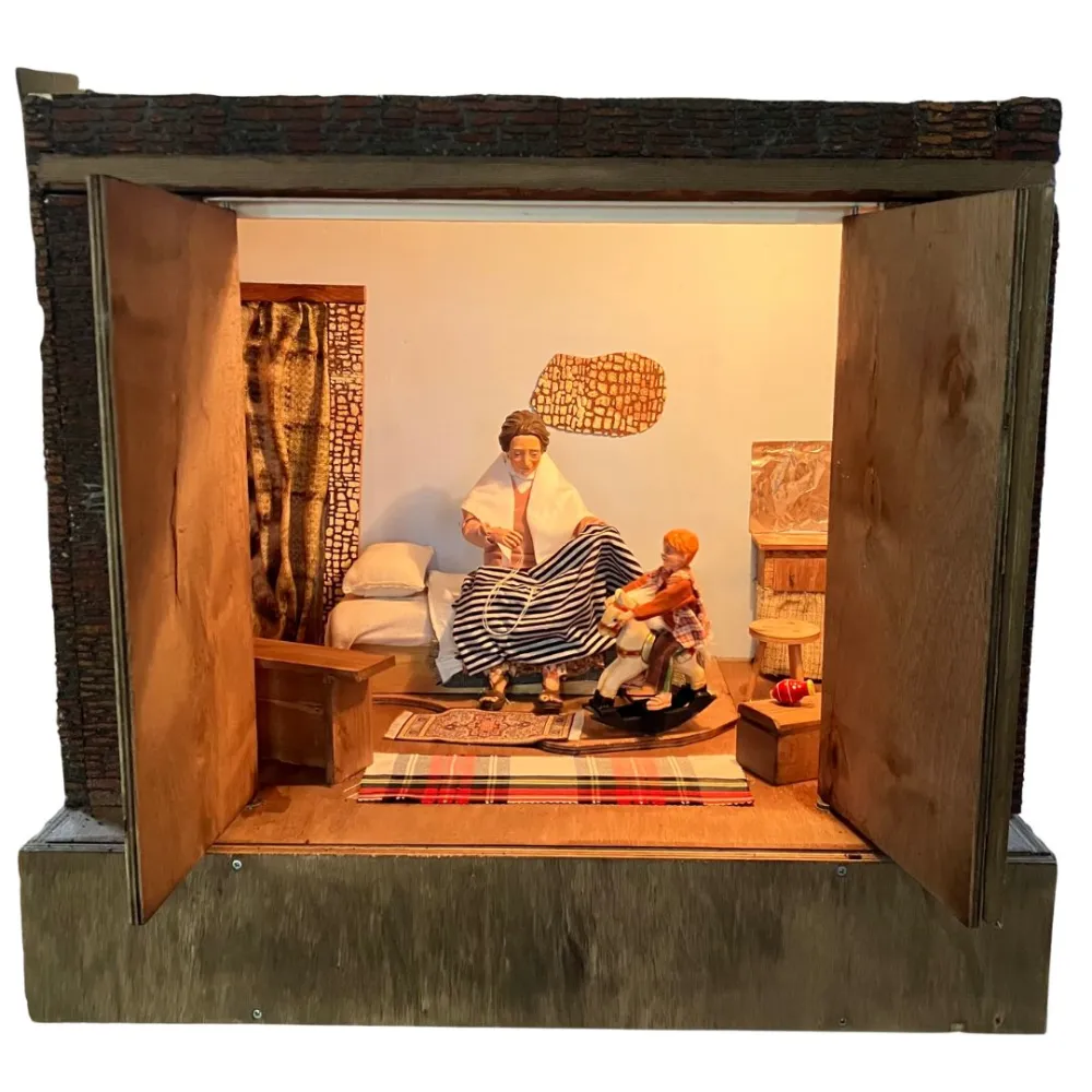Animated Child on Rocking Horse Changing Scene - 30 cm
