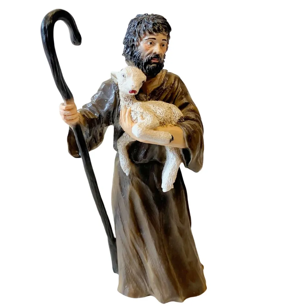 Pastore in resina con agnello serie 20 cm