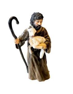 Pastore in resina con agnello serie 20 cm 2