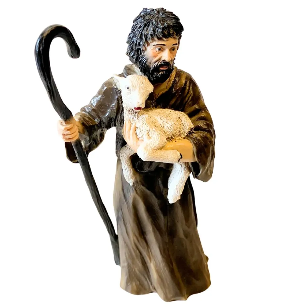 Pastore in resina con agnello serie 20 cm
