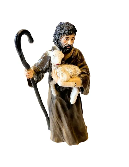 Shepherd with Lamb – Resin, 20 cm Series