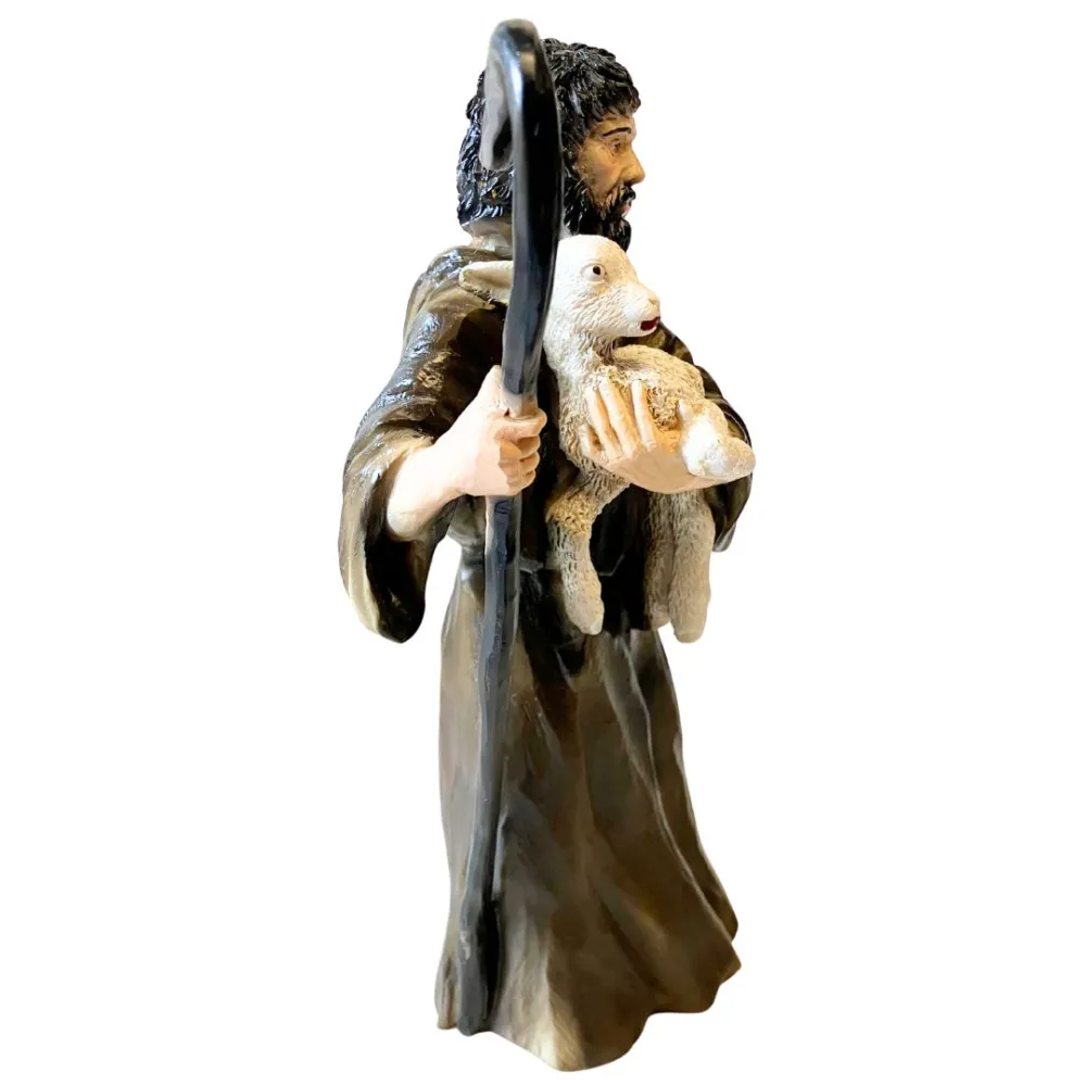 Shepherd with Lamb – Resin, 20 cm Series