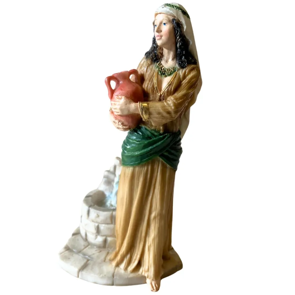 Donna alla fonte in resina serie 20 cm