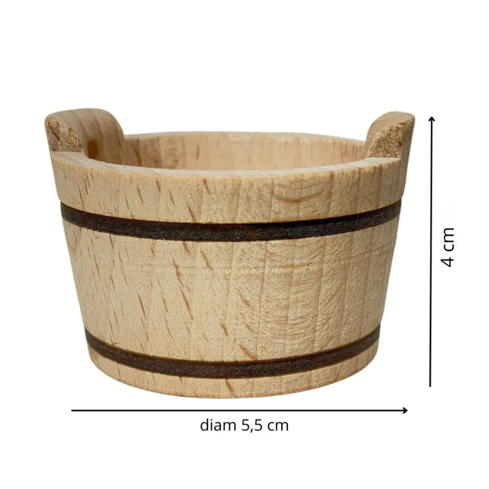 Wooden Wash Tub with Handles for 20–30 cm Nativity Figures