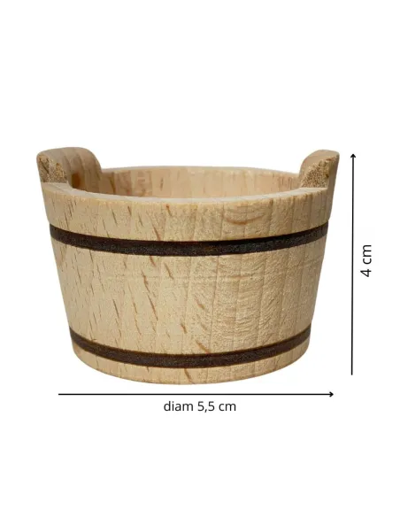 Wooden Wash Tub with Handles for 20–30 cm Nativity Figures