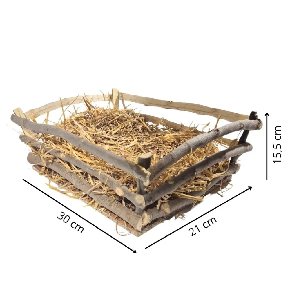 Wooden cradle for Baby Jesus figure measuring 20–22 cm