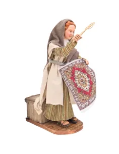 Donna che spolvera il tappeto palestinese in movimento 30 cm