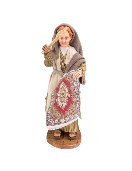 Donna che spolvera il tappeto palestinese in movimento 30 cm