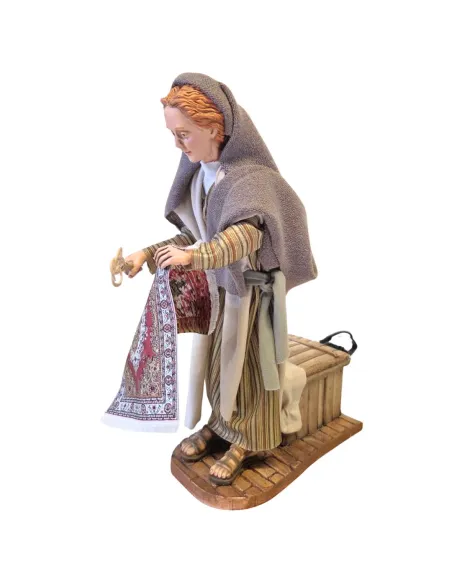 Donna che spolvera il tappeto palestinese in movimento 30 cm