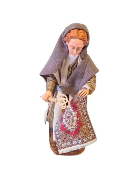 Donna che spolvera il tappeto palestinese in movimento 30 cm