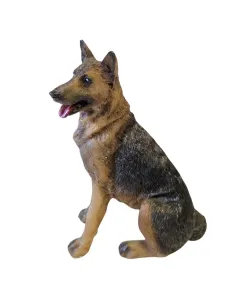 Pastore tedesco seduto in resina per statue da 30 cm 2