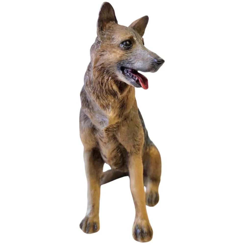 Pastore tedesco seduto in resina per statue da 30 cm