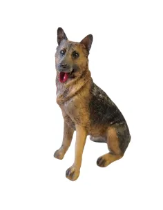 Pastore tedesco seduto in resina per statue da 30 cm