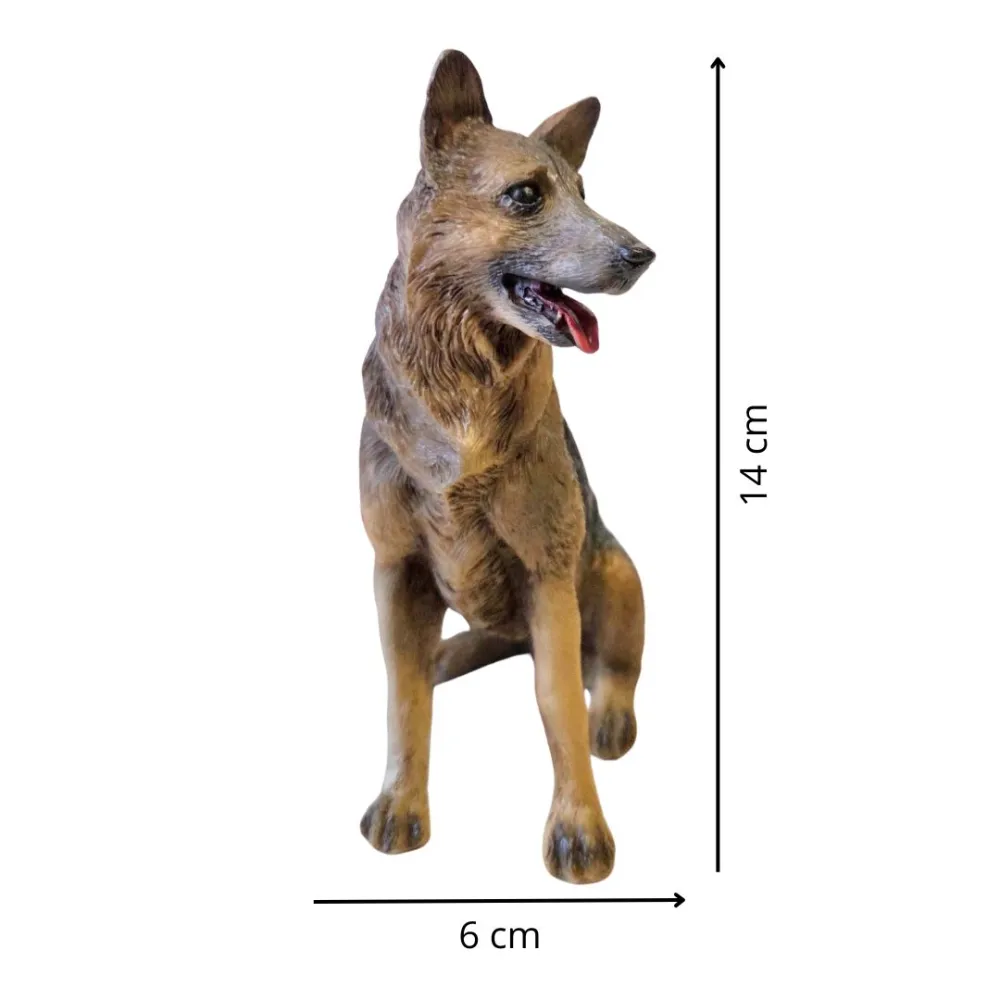 Pastore tedesco seduto in resina per statue da 30 cm
