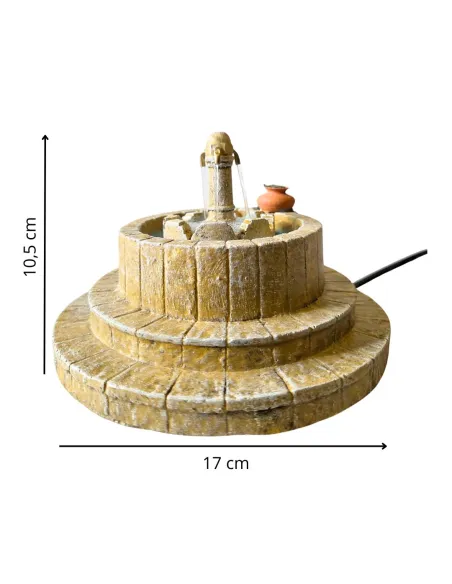 Three-spout resin fountain for 8–10 cm Nativity figures