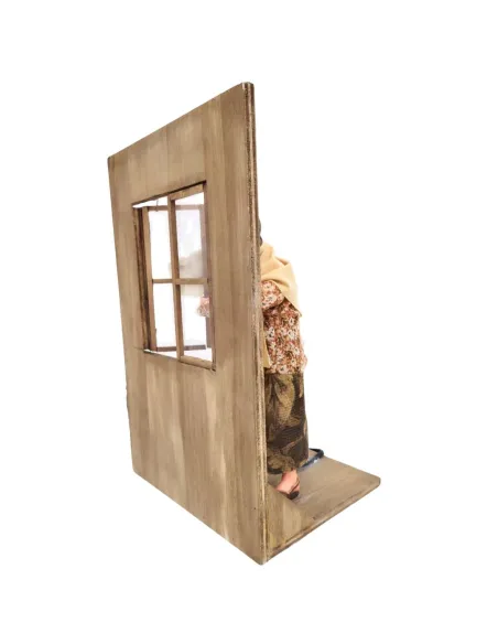 Animated Traditional Woman Cleaning a Window - 30 cm