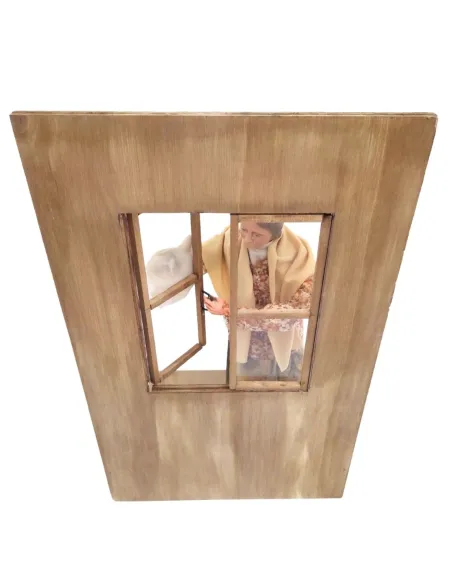 Animated Traditional Woman Cleaning a Window - 30 cm