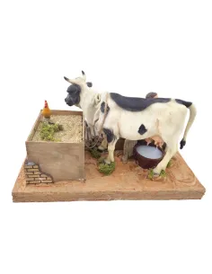 Animated Traditional Milker with Spotted Cow - 30 cm 2
