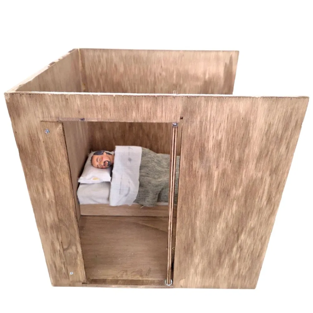 Animated Sleepless Man Scene Box - 30 cm