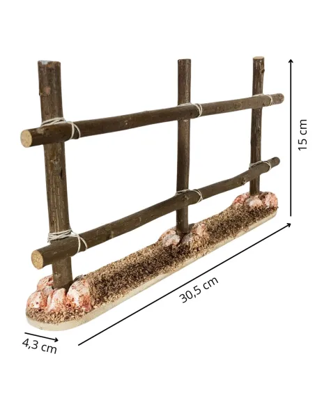 Staccionata grezza in legno per statue da 30 cm