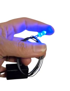 Single blue LED for micro lighting system