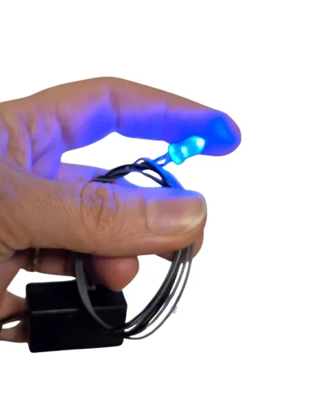 Single blue LED for micro lighting system