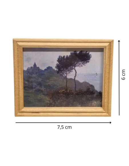 Wooden Framed Landscape Picture 7,5×6 cm for 20–30 cm Nativity Figures