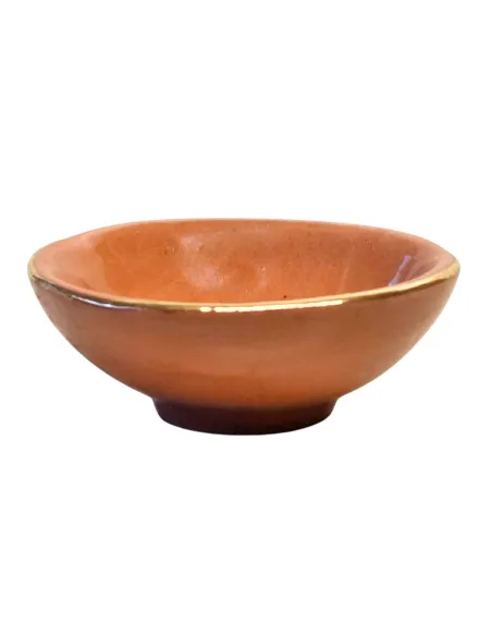 Ciotola in terracotta con bordo dorato per statue da 25-30 cm