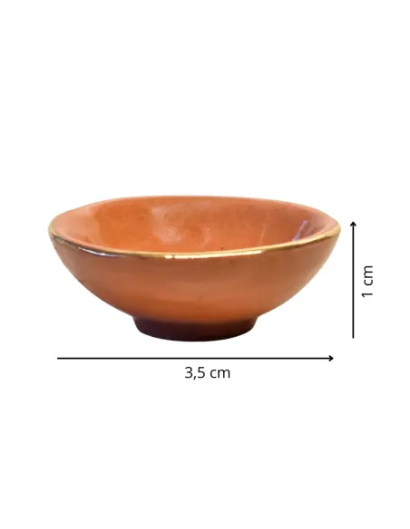 Ciotola in terracotta con bordo dorato per statue da 25-30 cm
