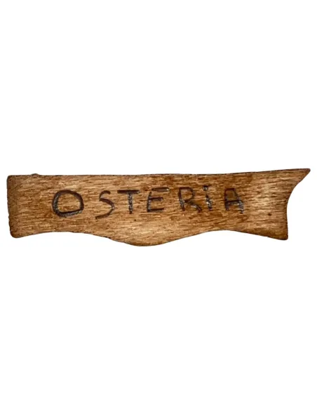 Insegna osteria in legno per statue da 8-10 cm
