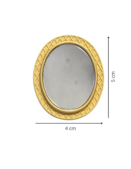 Oval Mirror with Gold-Coloured Frame for 25–30 cm Nativity Figures