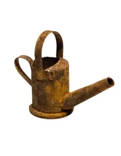Annaffiatoio in metallo effetto ruggine per statue da 10-12 cm