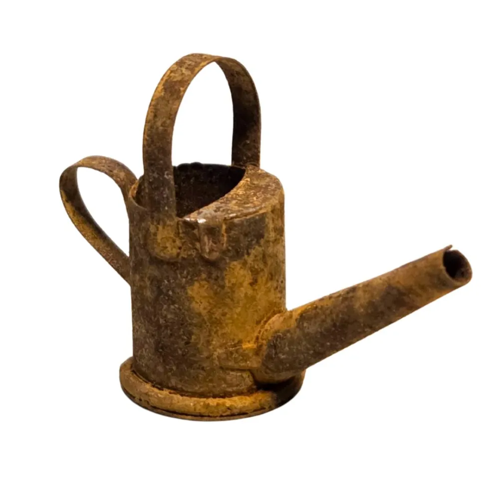 Rust-Effect Metal Watering Can for 20 cm Nativity Figures