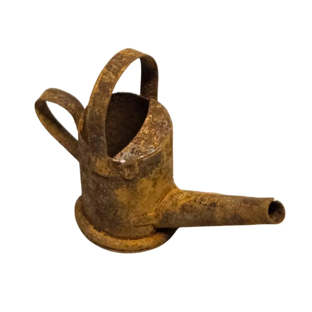 Annaffiatoio in metallo effetto ruggine per statue da 10-12 cm