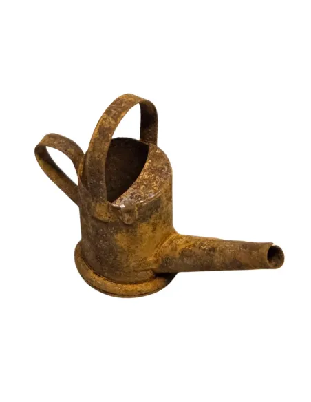 Annaffiatoio in metallo effetto ruggine per statue da 10-12 cm