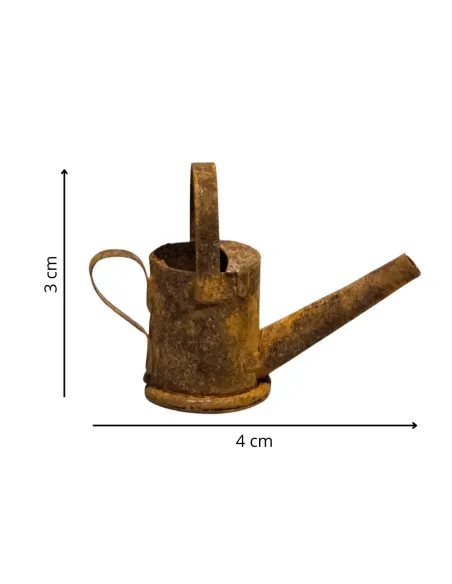 Annaffiatoio in metallo effetto ruggine per statue da 10-12 cm