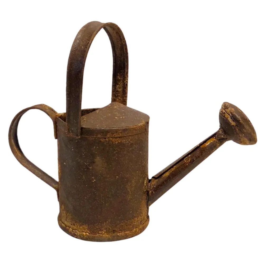 Rust-Effect Metal Watering Can for 30–35 cm Nativity Figures