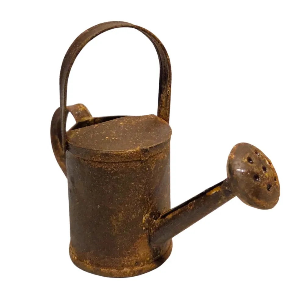 Rust-Effect Metal Watering Can for 30–35 cm Nativity Figures