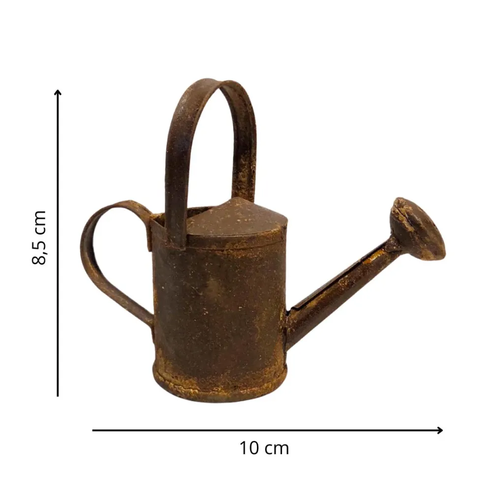 Rust-Effect Metal Watering Can for 30–35 cm Nativity Figures